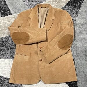 Pioneer Wear Blazer Jacket Men 44 Brown Corduroy Elbow Patches Western Rodeo USA